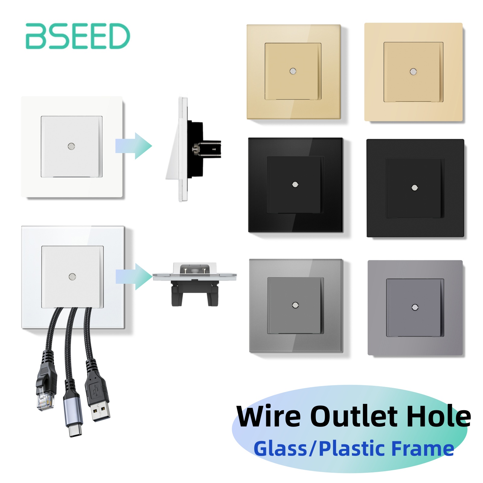 Home Improvement Outlet - Bseed E Seires Wanddraaduitlaatgat Decorafdekking Uitlaatkabelbeschermer